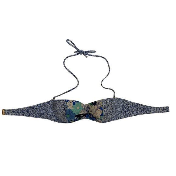 Victoria Victoria's Secret Blue Floral Halter Swimsuit Bikini Top Size 34 B EUC - Picture 12 of 12